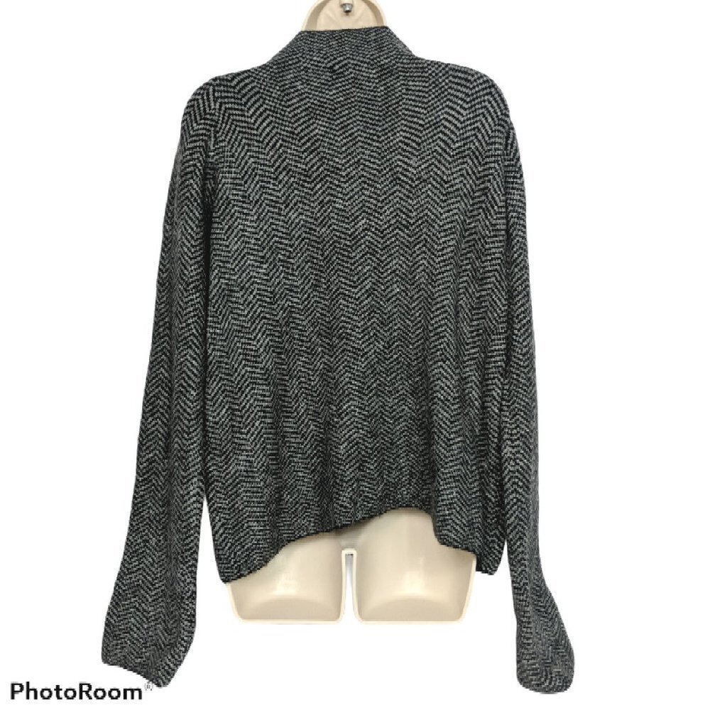 Max Studio Pullover Herringbone Sweater XL Black - Picture 2 of 5